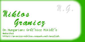 miklos granicz business card
